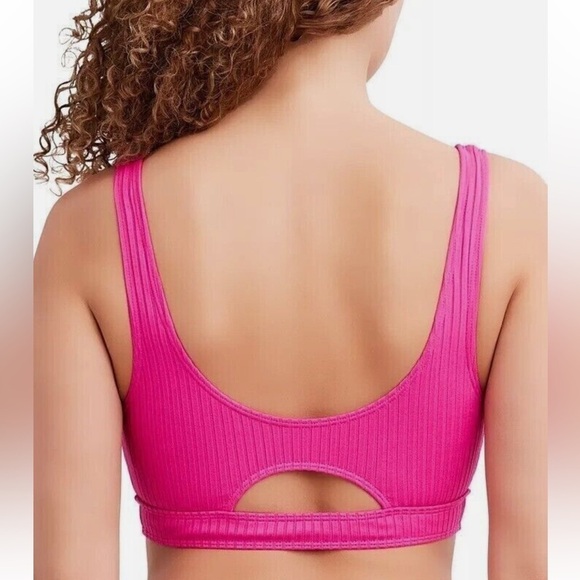 BCBG Passion Pink Cut Out Bralette Bikini Swim Top Large NEW BGBGeneration - Picture 2 of 14